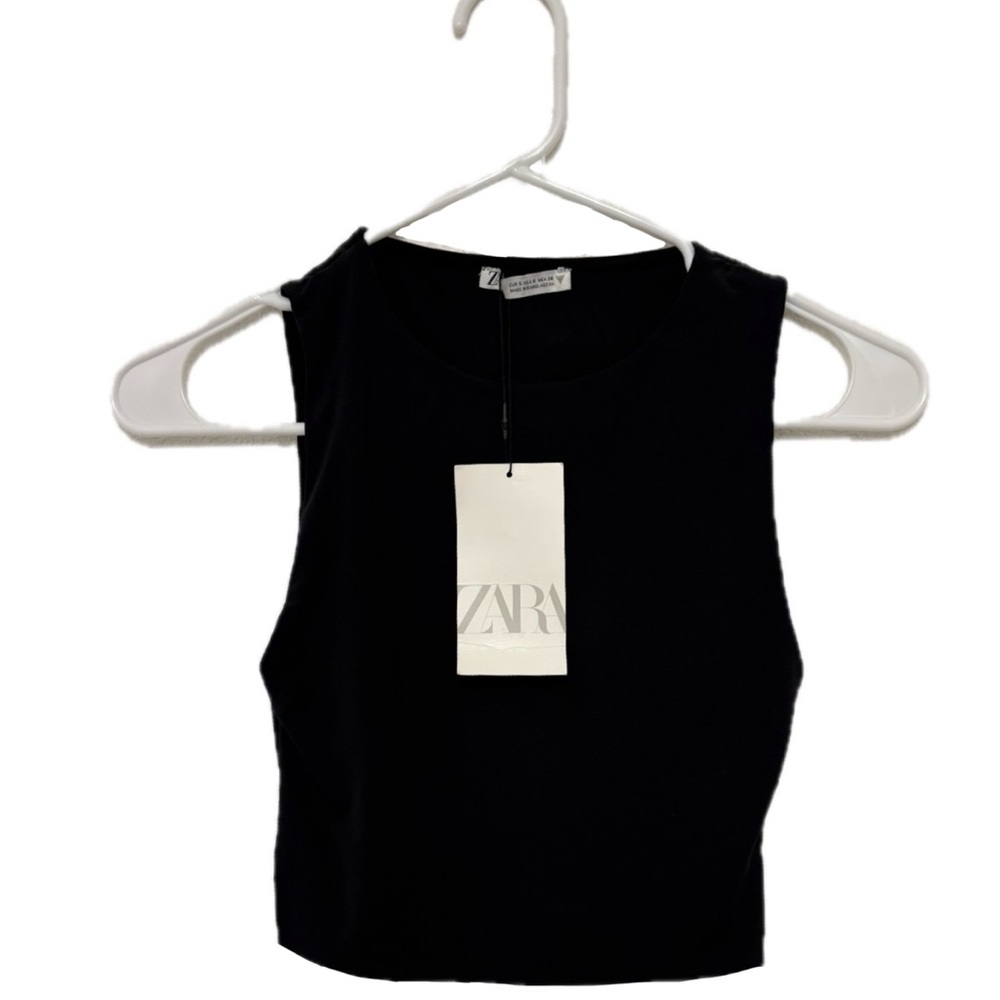 Zara Black Ribbed Tank Top